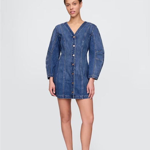 GAP Dresses & Skirts - Denim Button-Front Mini Dress - Blue